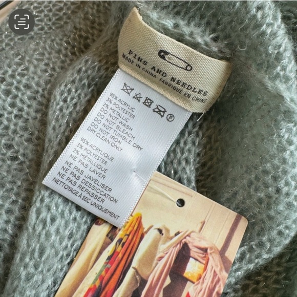 Anthropologie Pins and Needles Infinity Scarf Grey Green NWT - Picture 6 of 9